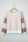 Jet Stream Striped Colorblock Patchwork Drop Shoulder Sweatshirt